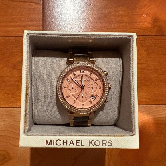 Michael Kors Parker MK5538 Stainless Steel Analog Dial Quartz Watch HME300 - Picture 1 of 6